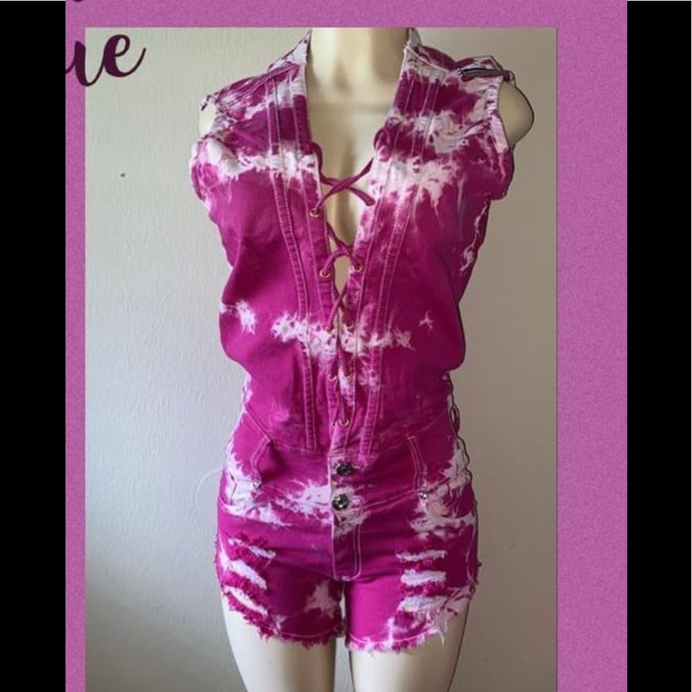 Pink all into one Jean set